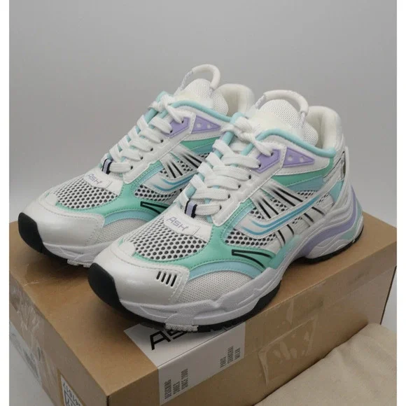 Ash Women's Athletic Shoes in White, Mint, and Lavender - Picture 1 of 10